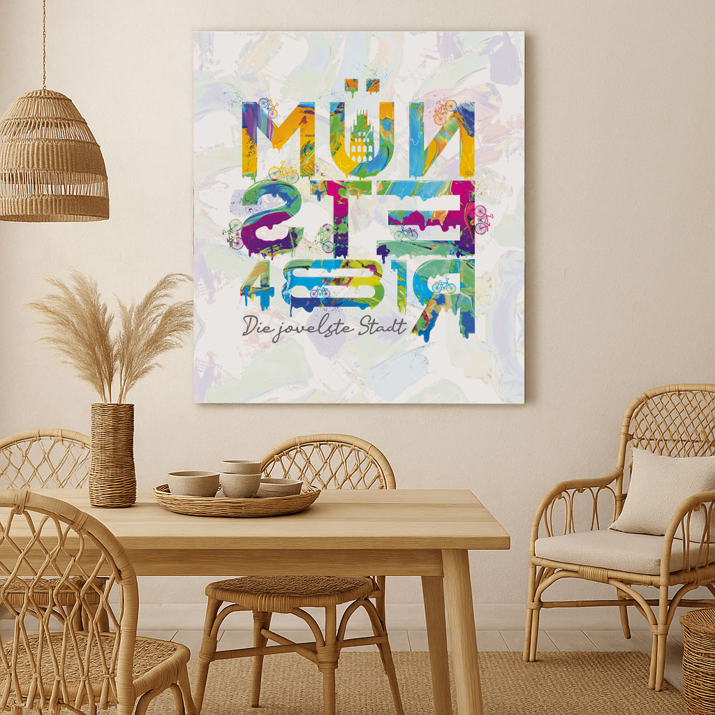 muenster-wandbild-leinwand-esszimmer-boho-stil muenster-wandbild-leinwand-esszimmer-boho-stil