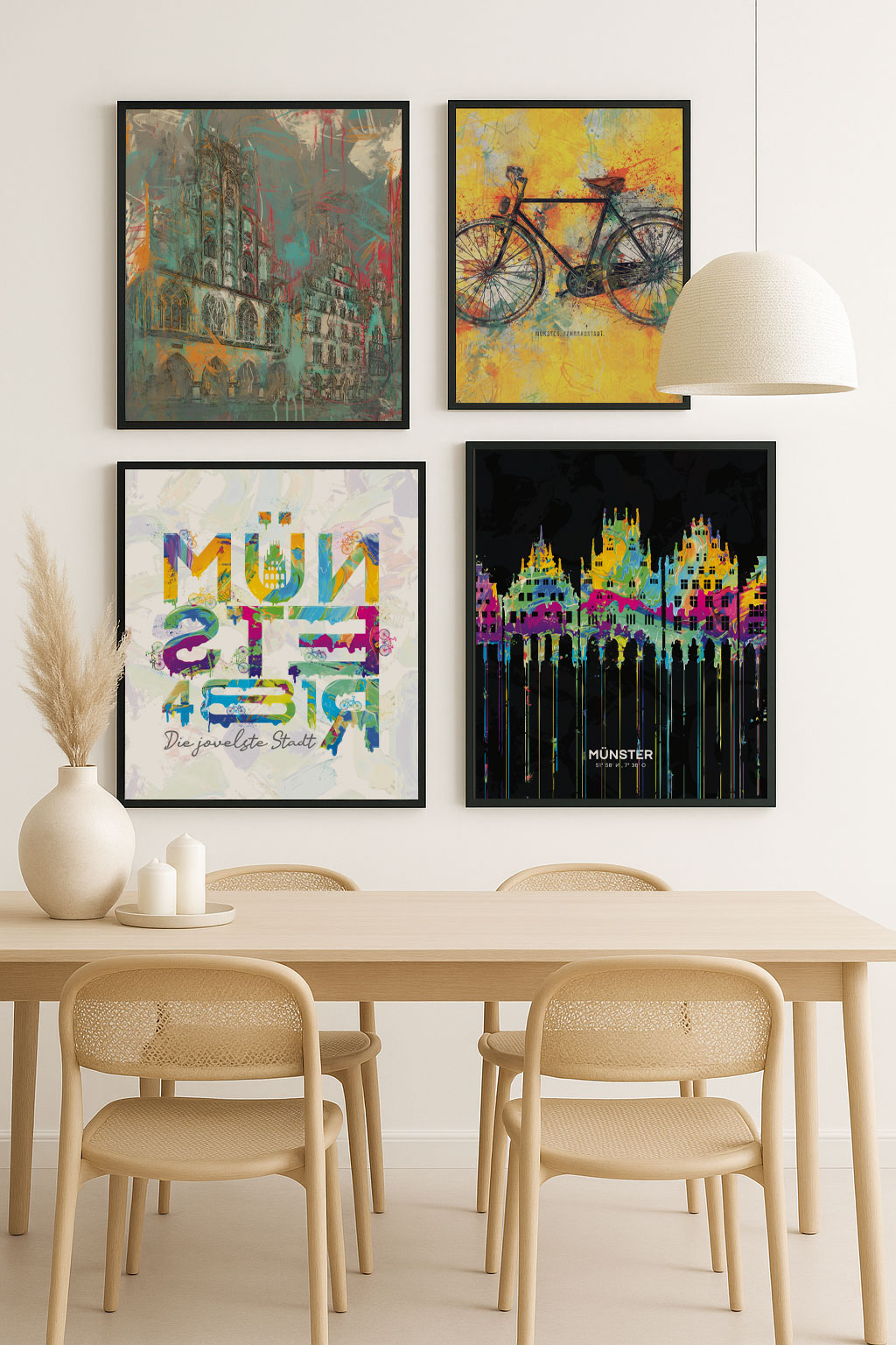 muenster-wandbilder-esszimmer-minimalistischer-boho-stil