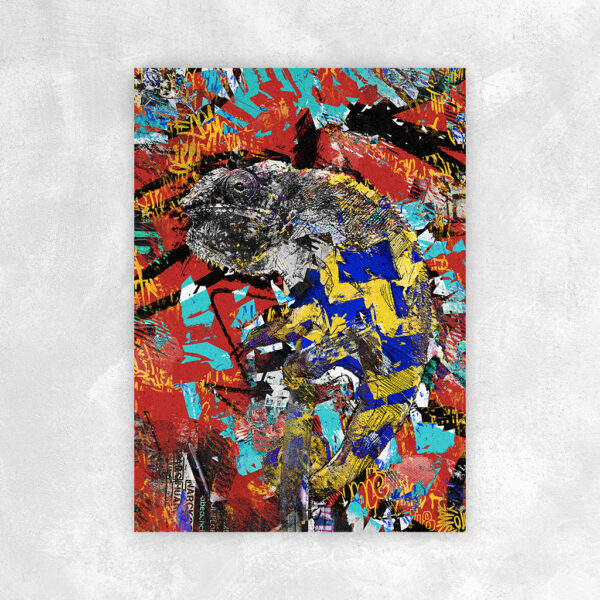 Graffiti Chamäleon Wandbild