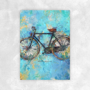 Wandbild Münster Fahrrad Blau Poster Leinwand Alu-Dibond Bild