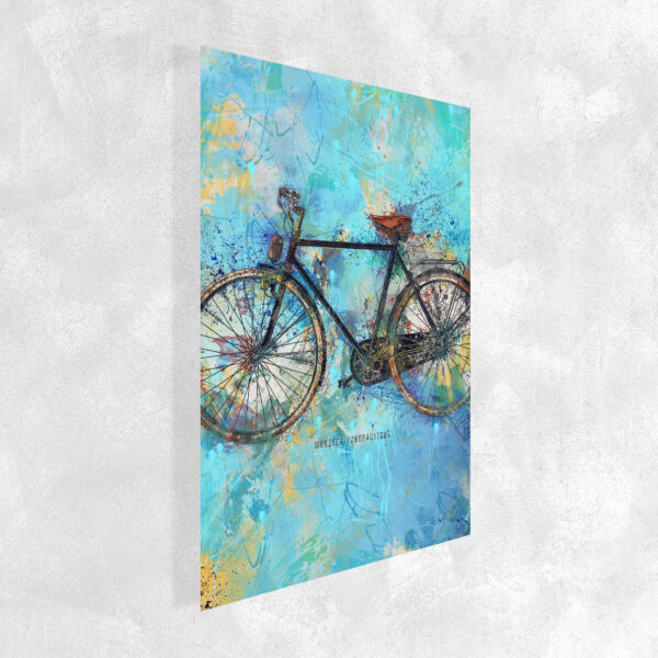 Wandbild Münster Fahrrad Blau Poster Leinwand Alu-Dibond Bild