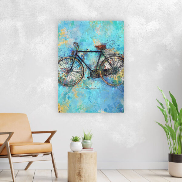 Wandbild Münster Fahrrad Blau Poster Leinwand Alu-Dibond Bild