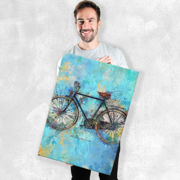 Wandbild Münster Fahrrad Blau Poster Leinwand Alu-Dibond Bild