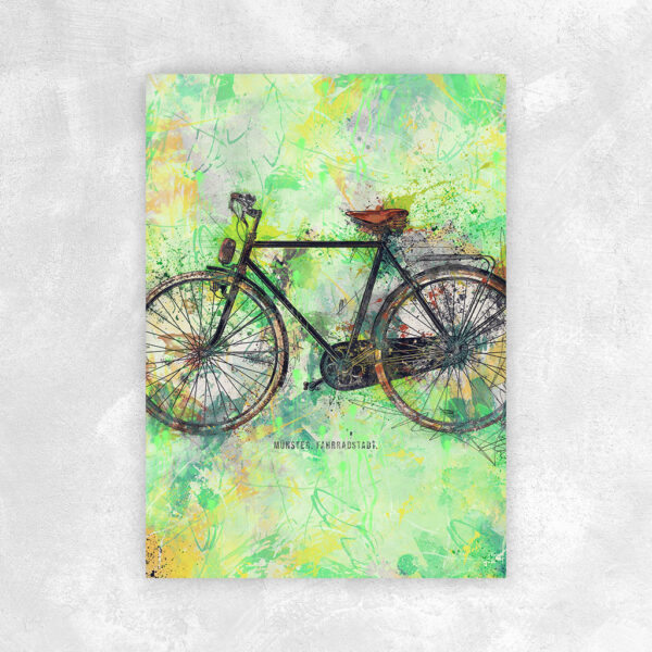 Wandbild Münster Fahrrad Grün Poster Leinwand Alu-Dibond Bild
