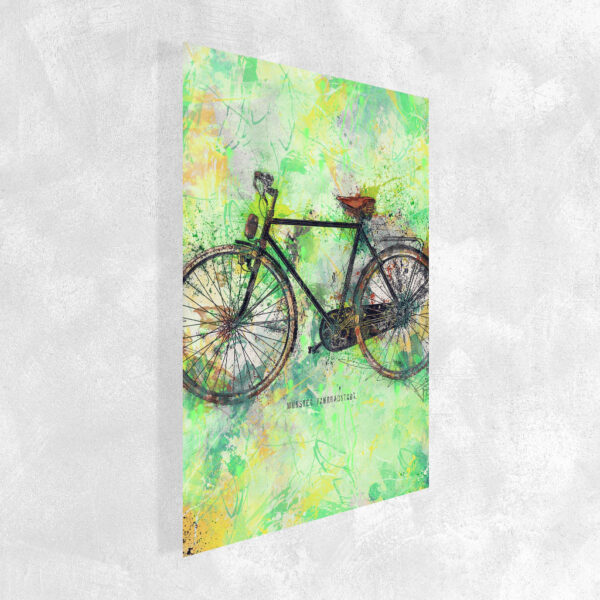 Wandbild Münster Fahrrad Grün Poster Leinwand Alu-Dibond Bild