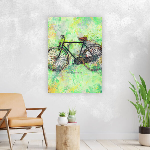Wandbild Münster Fahrrad Grün Poster Leinwand Alu-Dibond Bild