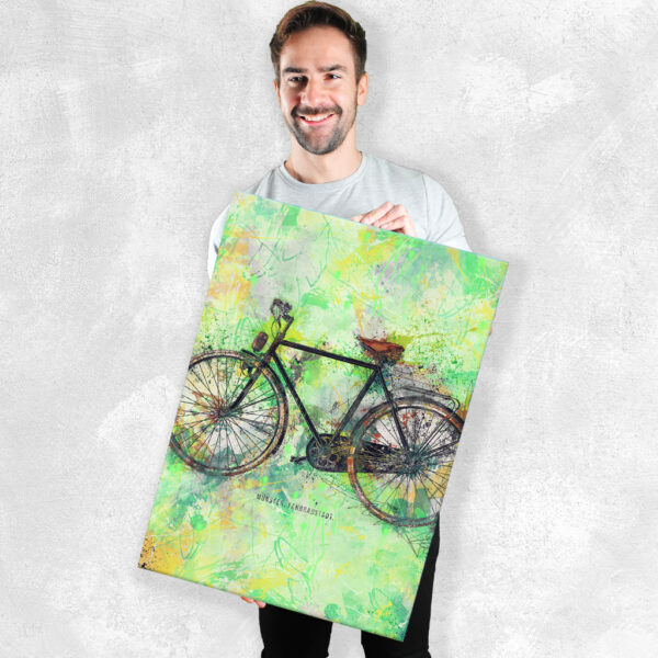 Wandbild Münster Fahrrad Grün Poster Leinwand Alu-Dibond Bild