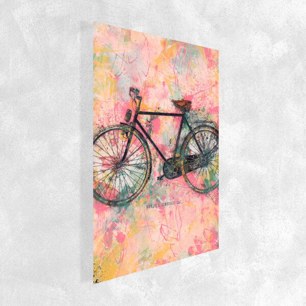 Wandbild Münster Fahrrad Rosa Poster Leinwand Alu-Dibond Bild