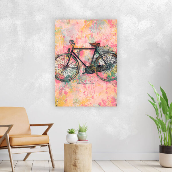 Wandbild Münster Fahrrad Rosa Poster Leinwand Alu-Dibond Bild
