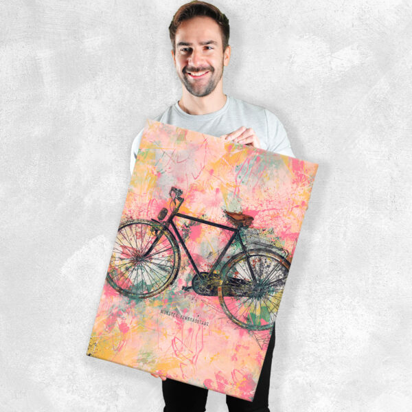 Wandbild Münster Fahrrad Rosa Poster Leinwand Alu-Dibond Bild